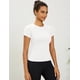 thumbnail image 3 of Camiseta de entrenamiento LOMON para mujer, manga corta, secado rápido, 2 unidades, color blanco y negro, 3 of 4