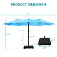 thumbnail image 2 of Aoodor 15ft Large Patio Umbrella with Base Stand, Outdoor Double-Sided Rectangle Umbrella - Light Blue, 2 of 9