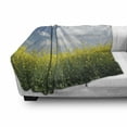 thumbnail image 3 of Country Home Soft Flannel Fleece Throw Blanket, Blooming Rape Field and Clear Sky Clouds Saxony Germany Rustic Eco, Cozy Plush for Indoor and Outdoor Use, 50" x 70", Yellow Green Blue, by Ambesonne, 3 of 6