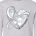 thumbnail image 4 of Inktastic Lung Cancer Awareness White Ribbon Around Heart Long Sleeve Youth T-Shirt, 4 of 5