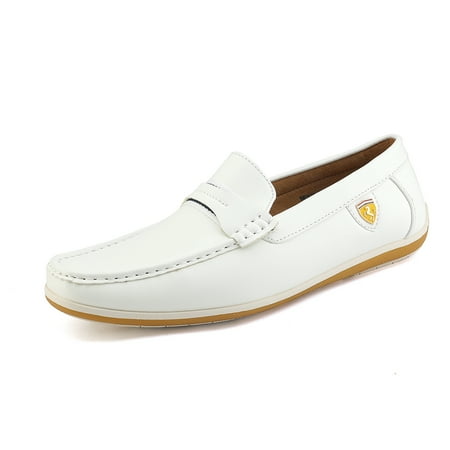 

Bruno Marc Men s Casual Moccasins Lightweight Lazy Loafers Driving Soft Shoes BUSH-01 WHITE Size 10.5