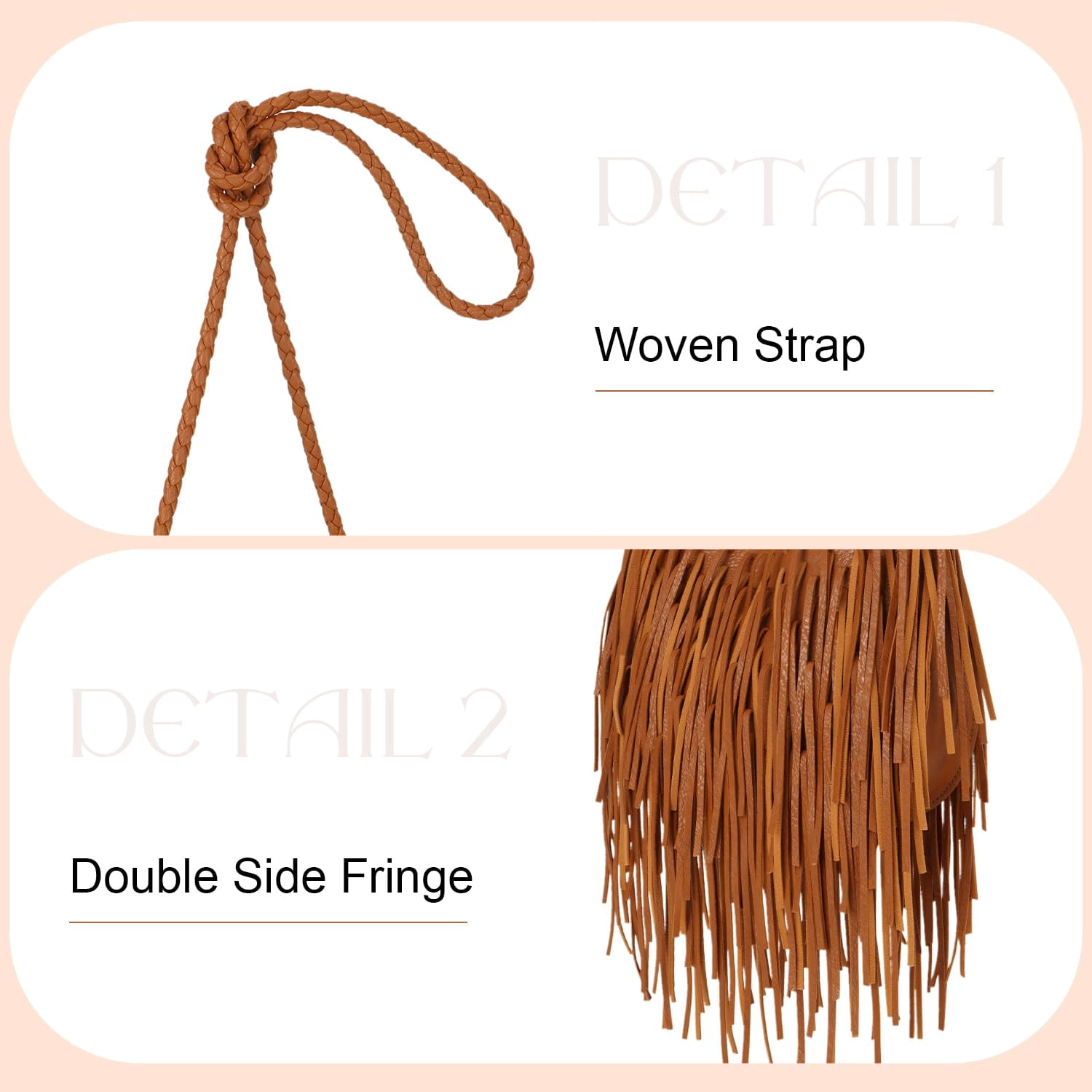 Leather Fringe Bag for Women Boho Crossbody Purse Suede Western Fringe Purse Vintage Hobo Handbags
