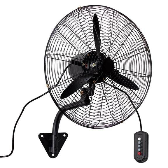 YXSC 30 Inch Industrial Wall Mount Fan, 11200 CFM High Velocity Oscillating Commercial Fan, 3-Speed Heavy Duty Metal Garage Warehouse Workshop Fan with Adjustable Tilt, 120W Motor, Black