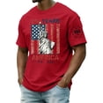 thumbnail image 3 of Men's 250 Years of Freedom Patriotic T-Shirt with Liberty Statue and USA Flag Graphic and Short Sleeves Featuring Crew Neck Design Red XXXXXL, 3 of 6