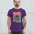 thumbnail image 3 of Tee Hunt Dean Russo Cosmic Trash Panda T-Shirt Funny Weird Hippie Men's Tee, Purple, XX-Large, 3 of 5