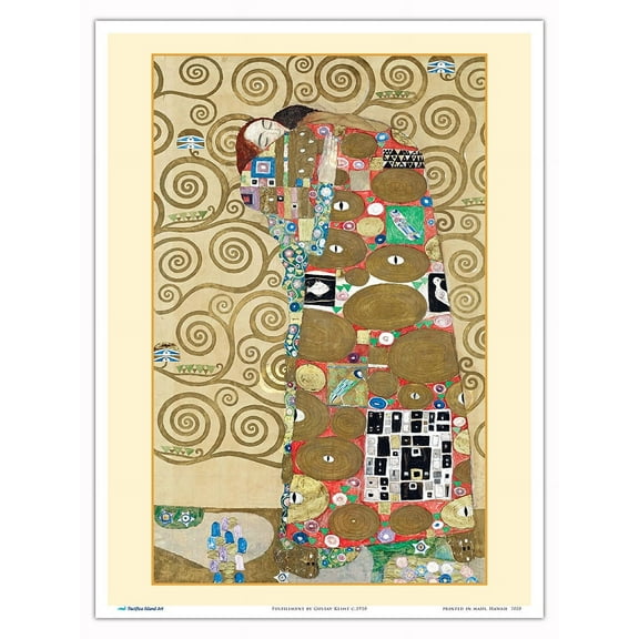 Fulfillment - From an Original Color Painting by Gustav Klimt c.1910 - Master Art Print (Unframed) 9in x 12in