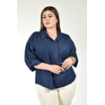 thumbnail image 1 of Blusa denim manga 3/4 Roman Fashion /Tallas Extras,2741 (Mezclilla dark) azul oscuro 36, 1 of 6