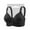 Black, variant on Women's Fixed Cup Front Buckle Underwear For The Elderly Plus Size Bra Without Underwire Thin Tank Top Bra