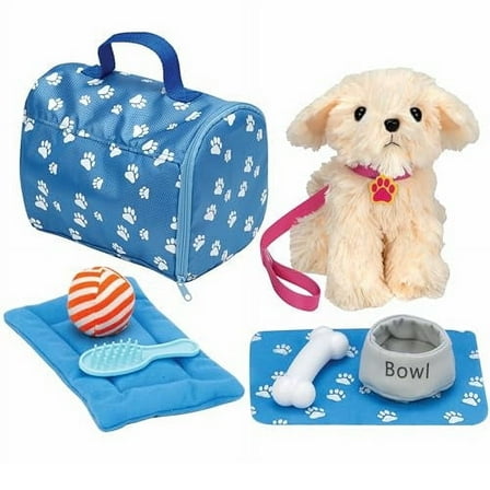 Bundaloo Plush Puppy Dog Playset and Carrier for 18" Dolls