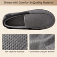 thumbnail image 4 of EverFoams Men's Comfort Memory Foam Moccasin Slippers Breathable Terry Cloth House Shoes with Anti-Skid Rubber Sole, 4 of 8