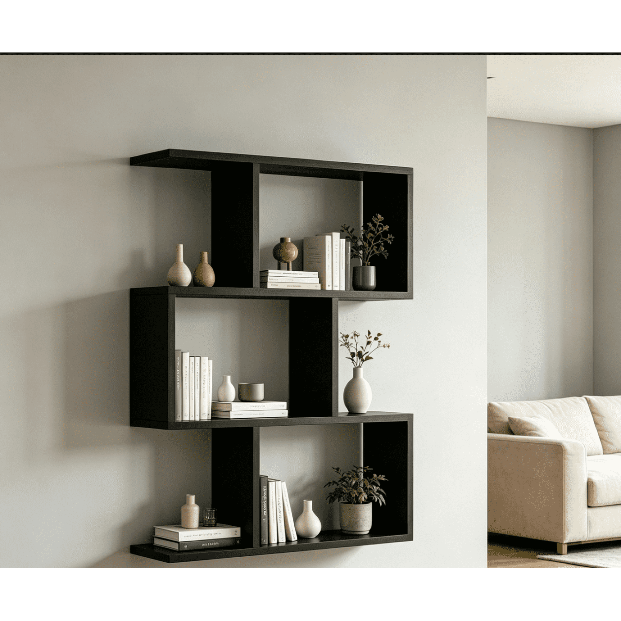 Leumius 3-Shelf Bookcase,Freestanding Book Shelf, Home Office Bookcase, Storage Shelving Unit for Bedroom, Living Room,Black