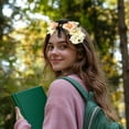 thumbnail image 4 of Diadema de graduación con mini gorra y flores de imitación de tela | Accesorio floral ajustable para el cabello para accesorios fotográficos de ceremonia de grado universitario | 8.7 "x6.7" Elegante, 4 of 5