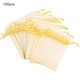 thumbnail image 1 of 100 Uds. Bolsas de organza para recuerdos de boda, organizador de jabones de regalo, bolsas con cordón (doradas 7*9cm), 1 of 8