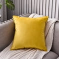 thumbnail image 5 of Paquete de 2 fundas de almohada de terciopelo amarillo brillante, decorativas de primavera, suaves para sofá, cama, sala de estar, oficina, 18.0 x 18.0 in, 5 of 5