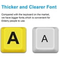 thumbnail image 4 of Teclado de computadora con letras grandes, teclado USB con cable de alto contraste con letras de gran tamaño para personas con baja visión y discapacidad visual UKJ, 4 of 5