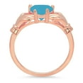 thumbnail image 2 of 1.06 ct Heart Cut Simulated Turquoise Claddagh 18K Rose Gold Womens Engagement Ring, 2 of 5