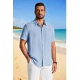 thumbnail image 3 of COOFANDY Men' Button Down Shirts Short Sleeve Casual Shirt Summer Beach Textured Shirts, 3 of 6