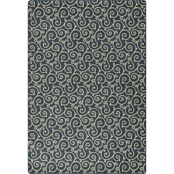 Milliken Imagine Area Rug LYRICAL IMPERIAL BLUE Lyrical Imperial Curls Swirls 10 9 x 13 2 Rectangle