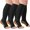 Black with yellow background, variant on 3 Pairs Open Toe Compression Socks for Women & Men Circulation 15-20 mmHg - Better Blood Flow, Swelling , Best Support for Medical, Running, Nursing