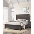 thumbnail image 2 of Full Size Solid Wood Platform Bed Frame with Gray Brown Finish for Bedroom, 2 of 5