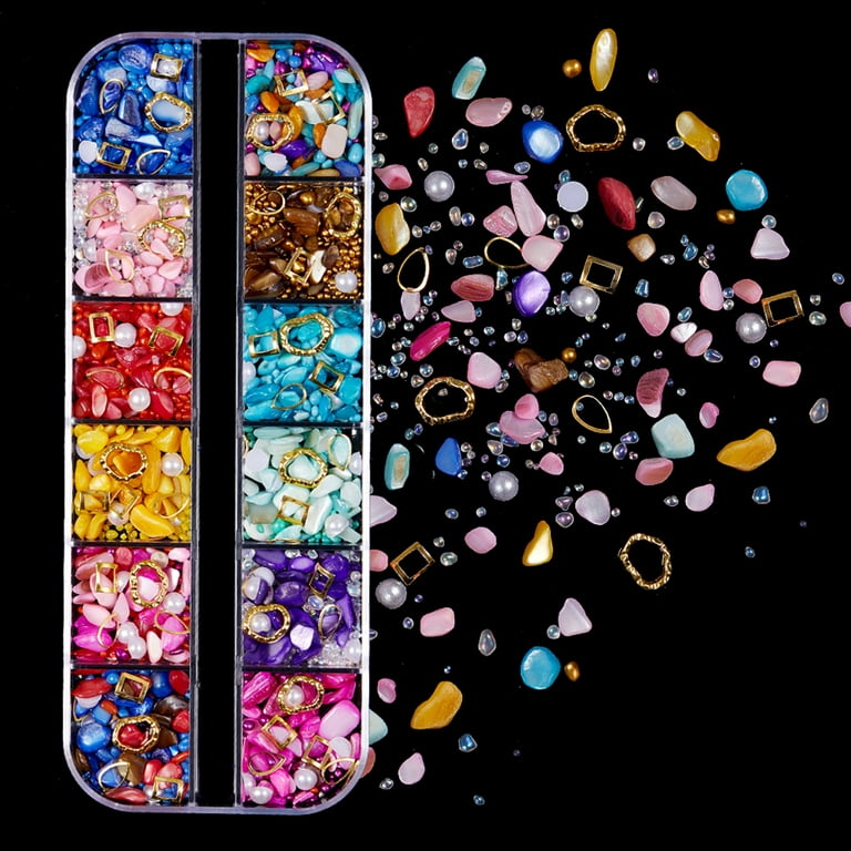 Nail Art 3D Rose Rhinestones Set, Mixed Gems Metal Flower Charms Pearl for  Nail Decoration Women Girl DIY Nail Design Craft Decoration 