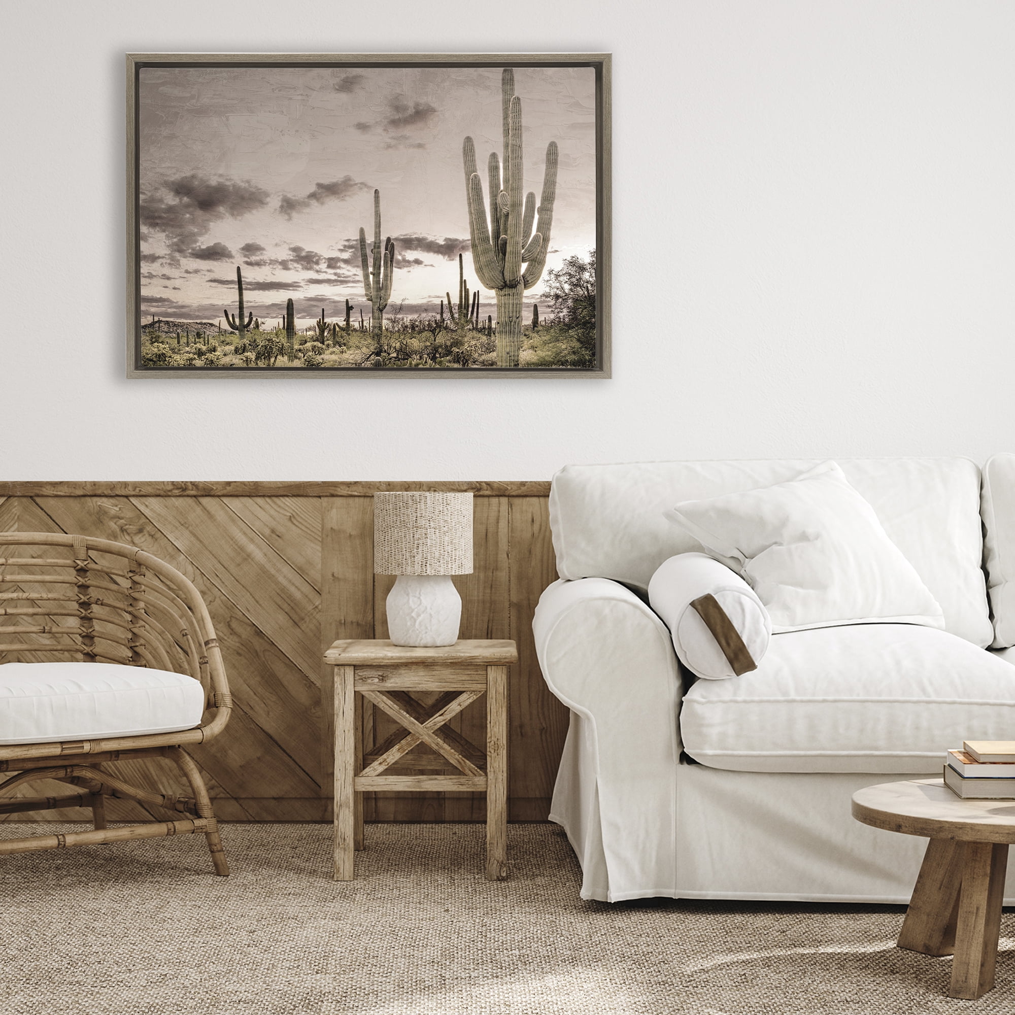 Stupell Industries Desert Sky Wilderness Brown Framed Floater Canvas Wall Art, design by Kim Allen