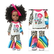 Drppepioner Kids toys Black African Black Baby Cute Curly Black 14Inch Vinyl Baby toy