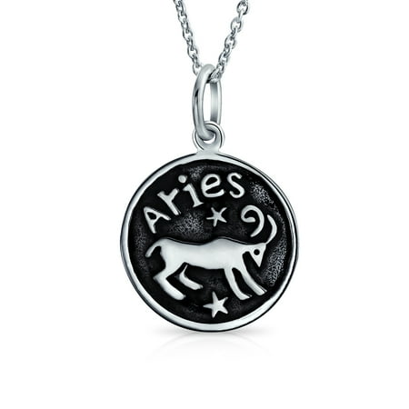 Sterling Silver Cancer Zodiac - Zodiac Sign Astrology Horoscope Round Medallion Pendant For Men Women Necklace Antiqued Sterling Silver