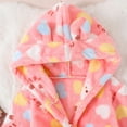 thumbnail image 3 of BULLPIANO Toddlers Boys Girls Fleece Robe Hooded Bathrobe Soft Flannel Robe Kids Sleepwear Dressing Gown Gift, 3 of 7