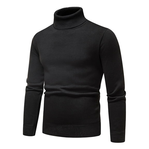 DHFJKG Mens Turtleneck Knitted Base Pullover Sweaters Slim Fit Solid Color Long Sleeve Layering Tops With Ribbing Edge Knitwear Classic Jumper Tops