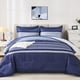 thumbnail image 3 of Juego de edredón WONGS BEDDING, tamaño queen, 7 piezas, azul marino, 3 of 9