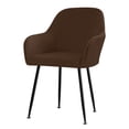 thumbnail image 2 of Brown Chair Cover with Arms, Thickened Plush Velvet, for Dining and Office Chairs, Armchair Slipcover, 2 of 5