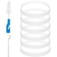 thumbnail image 1 of 6 PCS Rubber Gaskets Replacement Seal 3.94 inch for Ninja Blender, with Brush and Hook, Fits White O-Ring for 7 Fins Ninja blades, for Ninja Blender BL480 BL680 BL910 CT680, 1 of 7