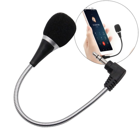 STONEGO New Laptop Microphone - Flexible Gooseneck Microphone for Karaoke, Tablets and Smartphones, 3.5mm External Audio Microphone, Clear Recording, Plug and Play, Great for Video Calls