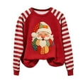 thumbnail image 6 of Craaazy Women's Christmas Printed Long Sleeve Striped Printed Round Neck Sweatshirt Tops Gifts, 6 of 6