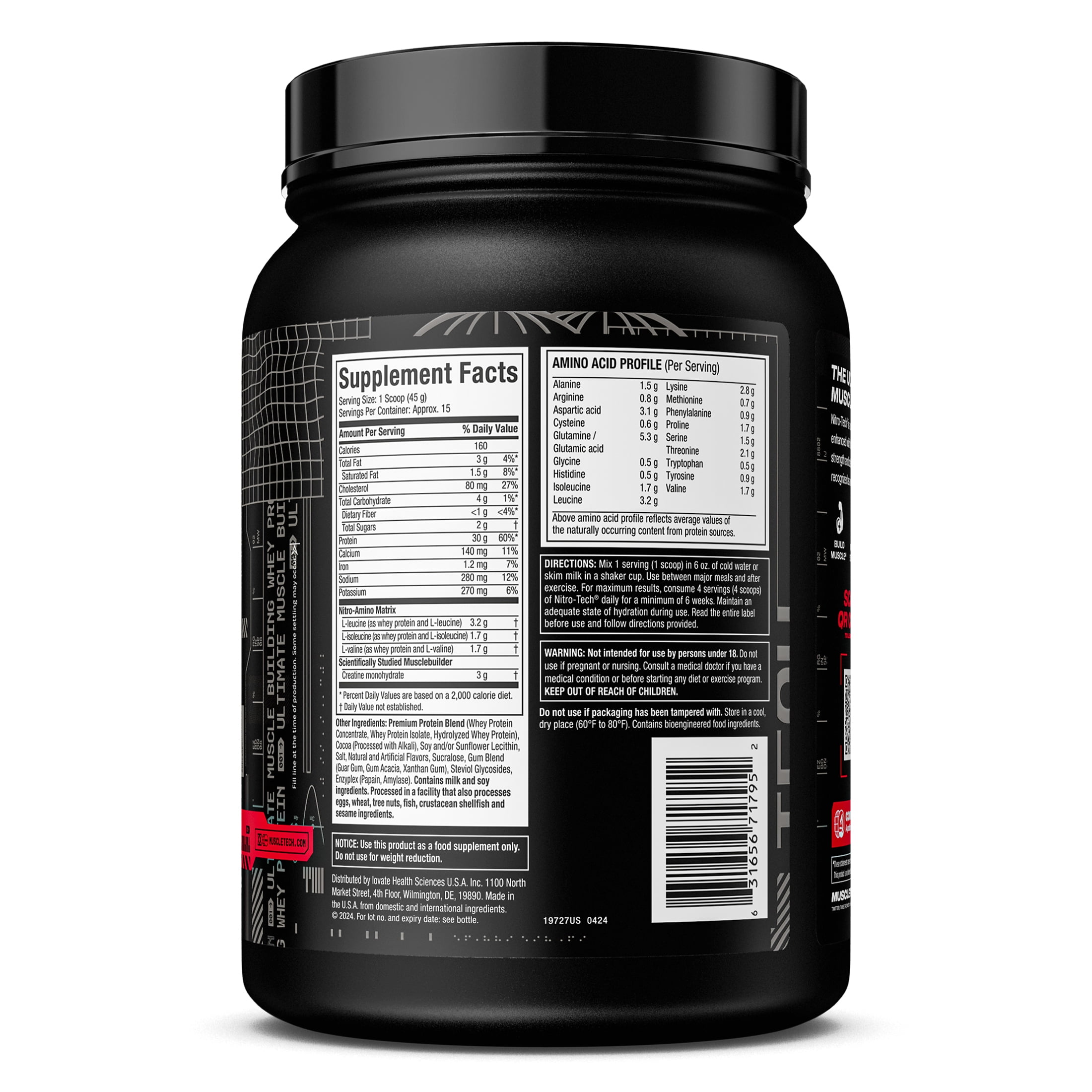 MuscleTech NitroTech Whey Protein Powder, Vanilla Cream