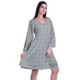thumbnail image 3 of Moomaya Designer Printed Short Flared Dress Full Sleeve Velvet Tunic Dresses For Women, 3 of 6