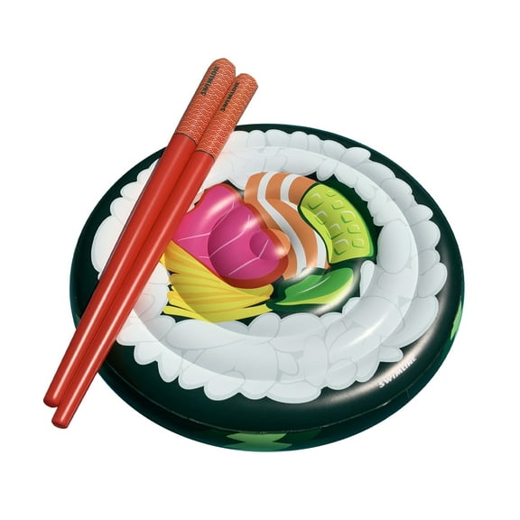 Swimline Sushi Roll Pool Lounger with Chopstick Doodles Combo Pack