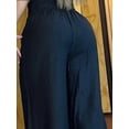 thumbnail image 2 of Pantalones de pierna ancha de cintura alta para mujer, ropa de calle informal de Metal, holgados, elegantes, rectos, Color sólido, oficina, Verano, 2 of 5