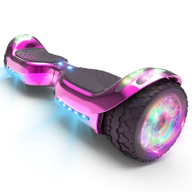 HOVERSTAR Hoverboard, LBW16 Chrome Color All Terrain Wide Tire, Electric Skateboard Tire with LED Light and Wireless Bluetooth Music Speaker HOVERSTAR LBW16