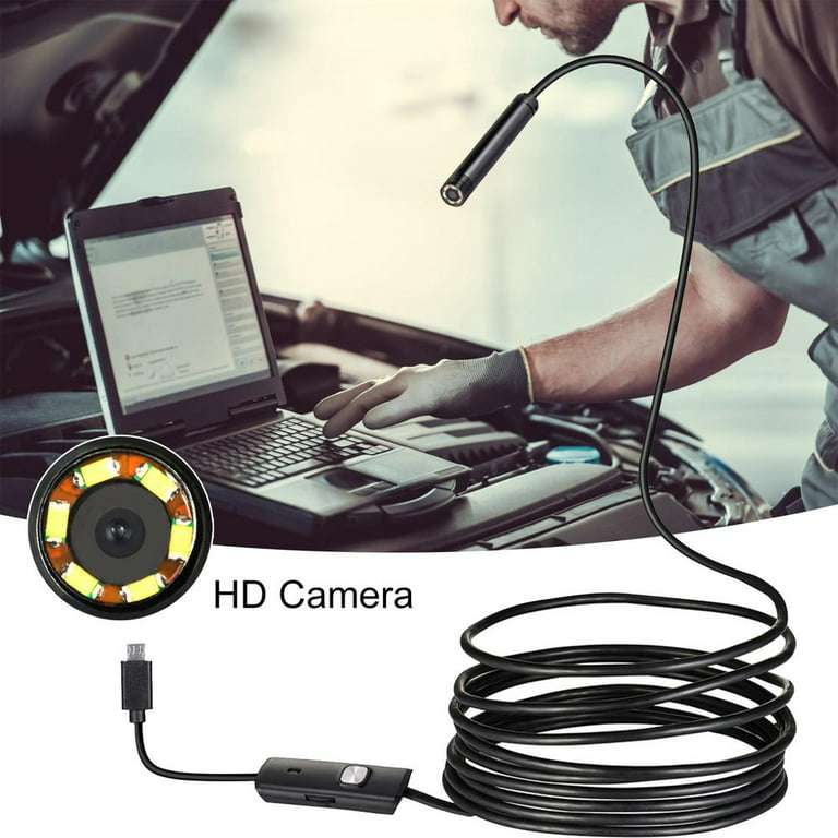 Endoscope D'inspection, WiFi Caméra Endoscopique, USB Caméras d'inspection  avec 6 Lumières LED, Étanche IP67, Flexible et Rigide pour Téléphone  Android, Tablette (5,5 mm/3.5m) : : Auto et Moto