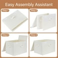 thumbnail image 3 of Granny Says Storage Boxes with Lids, Large Storage Bins with Handles, Decorative Box, Shelves Baskets, Clothes Storage and Organization, White, 2-Pack, 3 of 9