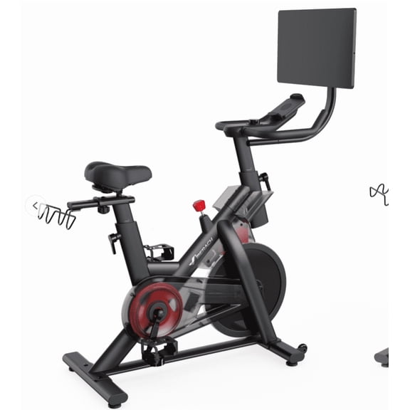 MERACH Exercise Bike with 21.5’’ screen & App Connectivity, Magnetic Indoor Cycling Bike with 16-Level Electric Resistance & 350 lbs Capacity, Quiet Exercise Bike for Home Gym, Weight Loss