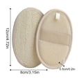 thumbnail image 2 of Natural Loofah Exfoliating Body Scrubber, Double-Sided Bath Spa Sponge Pad with Elastic Hand Strap, Deep Cleaning Skin Care Tool for Shower and Personal Hygiene, Beige, 8x12cm, 2 of 2
