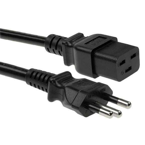 SF Cable 10 feet Brazil NBR14136  3-pin plug to IEC C19 Power Cord