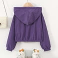 thumbnail image 7 of Curuila Toddler Child Girls Coat With Zipper Long Sleeve Solid Color Hooded Jacket For Girls Everyday Wear Soft Outerwear Size 8-9 Years, 7 of 7