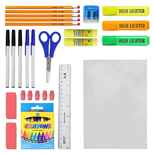 36 Piece Wholesale School Supply Kits Bulk School Supplies Case of 48 Value Pack Bundle