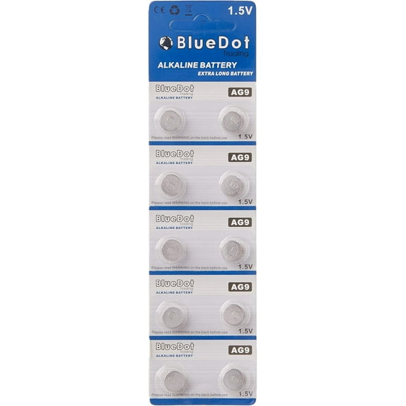 BlueDot Trading AG9 (also known as LR45 and LR936) Alkaline Button Cell Batteries - 10 Pack