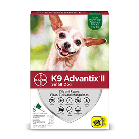 K9 Advantix II Flea and Tick Treatment for Small Dogs, 6 Monthly