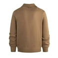 thumbnail image 4 of Men's Casual Cotton Blend Cardigan Long Sleeve Shawl Collar Sweater Button Down Knitted Warm Tops with Pockets (XL, Khaki), 4 of 4